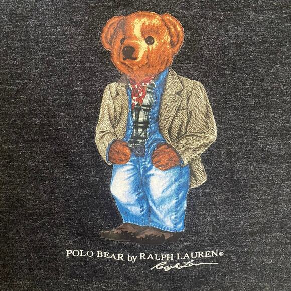 VTG POLO Bear by Ralph Lauren Screen Printed Graphic Tee T Shirt Mens Size XL - Picture 2 of 6